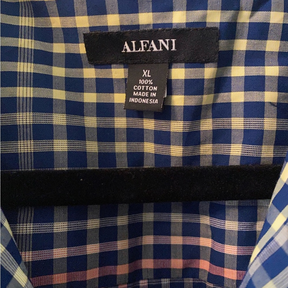 Alfani Men’s Short Sleeve Plaid Button Up Shirt - Picture 2 of 4